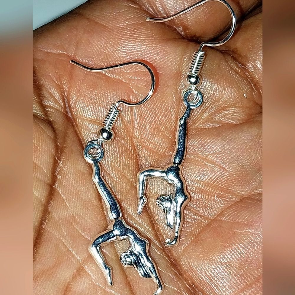Hand crafted antique cheerleader earrings - Picture 5 of 5